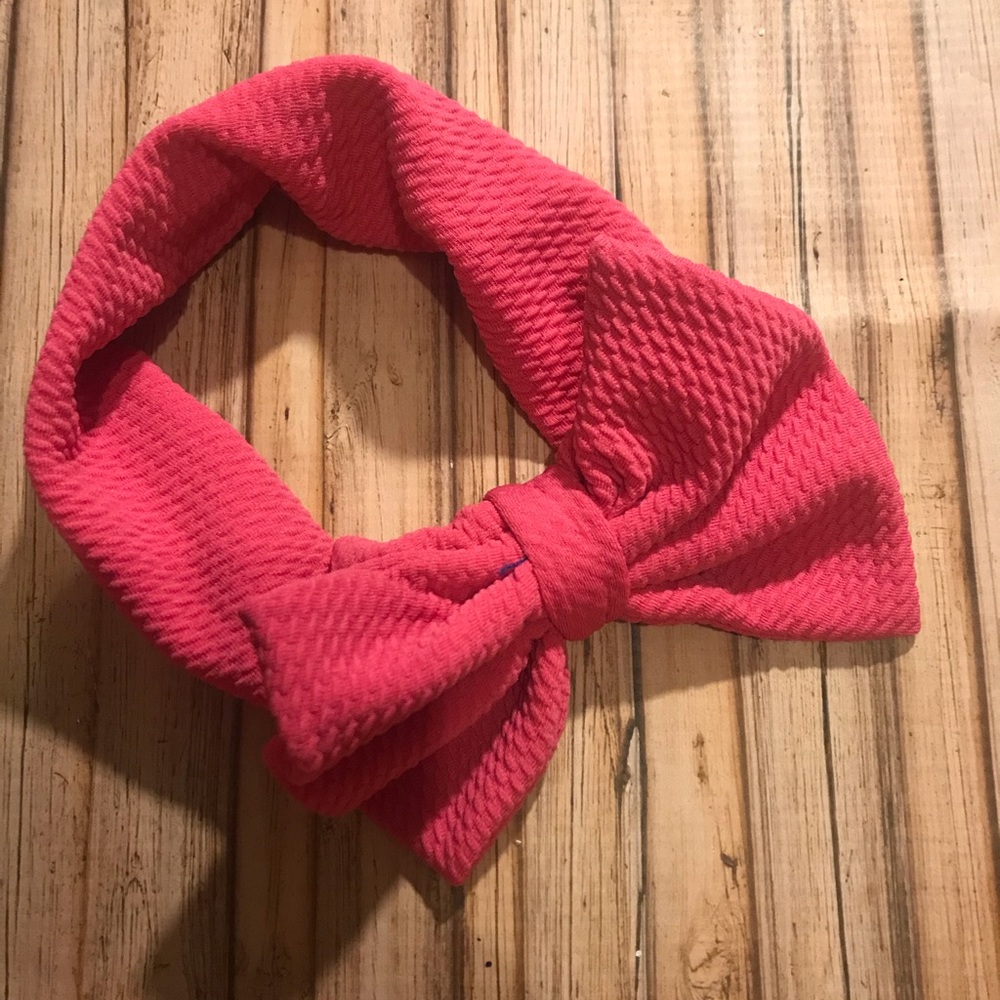 Pink bow head wrap